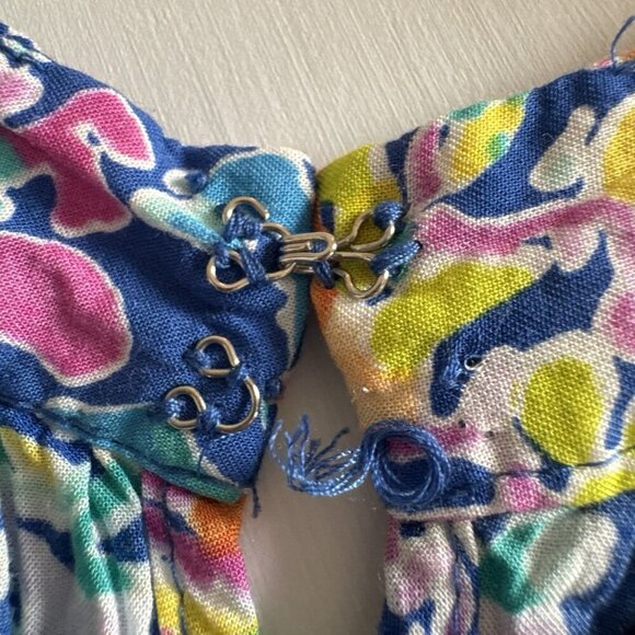 Anne Carson Top Women Large Multicolor Floral Colorful Tropical Resort High Neck - Picture 6 of 12